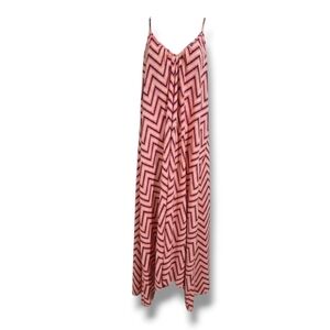 Pink Stitch Women’s Chevron Spaghetti Strap Maxi Dress size 4